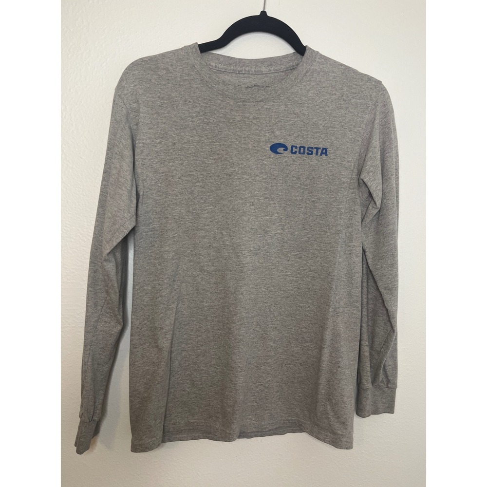 Costa Long Sleeve Graphic T-Shirt Marlin Dorado Sailfish Fishing Gray